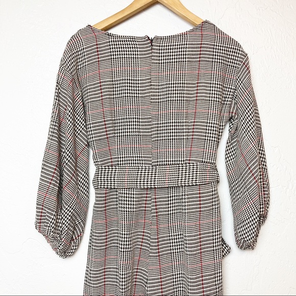 ⚡️4 for 16!⚡️Houndstooth Jumpsuit Ella Blue sz M tie waist - Picture 6 of 8